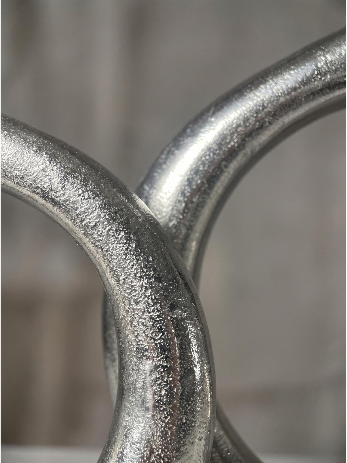VASEN 2er-Set BAVENO, Aluminium, handgefertigt, Silber, 35 x 7 x 45 cm - Silberfarben, Metall (45cm) - KADIMA DESIGN