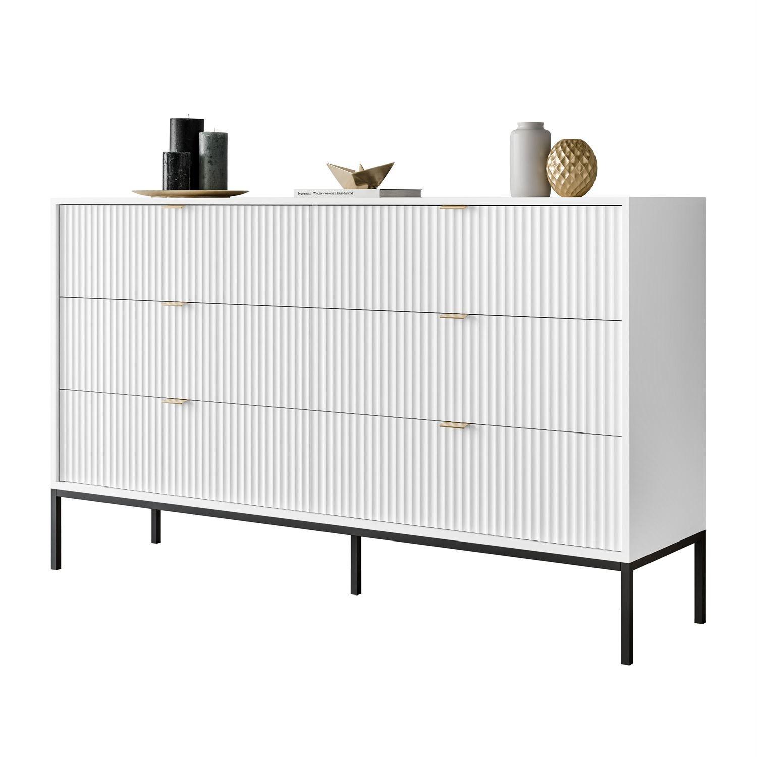 SIDEBOARDS CORTADO KS154 MIT SCHUBLADEN WEISS - Weiß, Holzwerkstoff (154/91/39cm) - Lookway