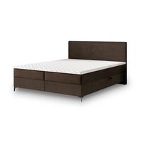 BOXBETT TORREL 140x200 cm mit Matratze und Topper - Braun - Braun, Holz (140/200cm) - MASSENO