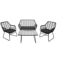 POLYRATTAN GARNITUR G17A Anthrazit, Anthrazit - Anthrazit, Kunststoff - MCW
