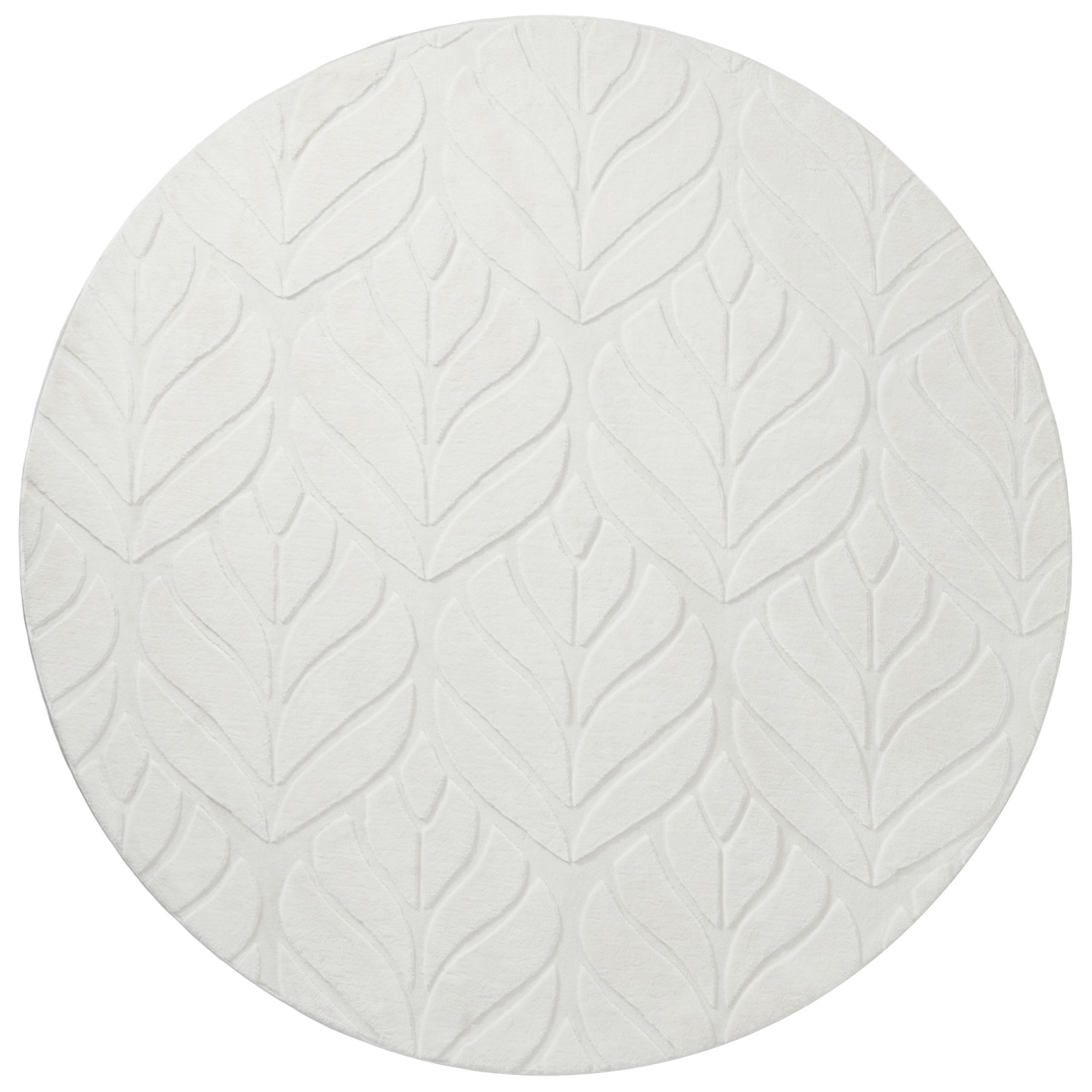 KUNSTFELLTEPPICH Cremeweiß 160 cm Mitchell - Creme/Weiß, Kunststoff (160/160cm) - Beliani