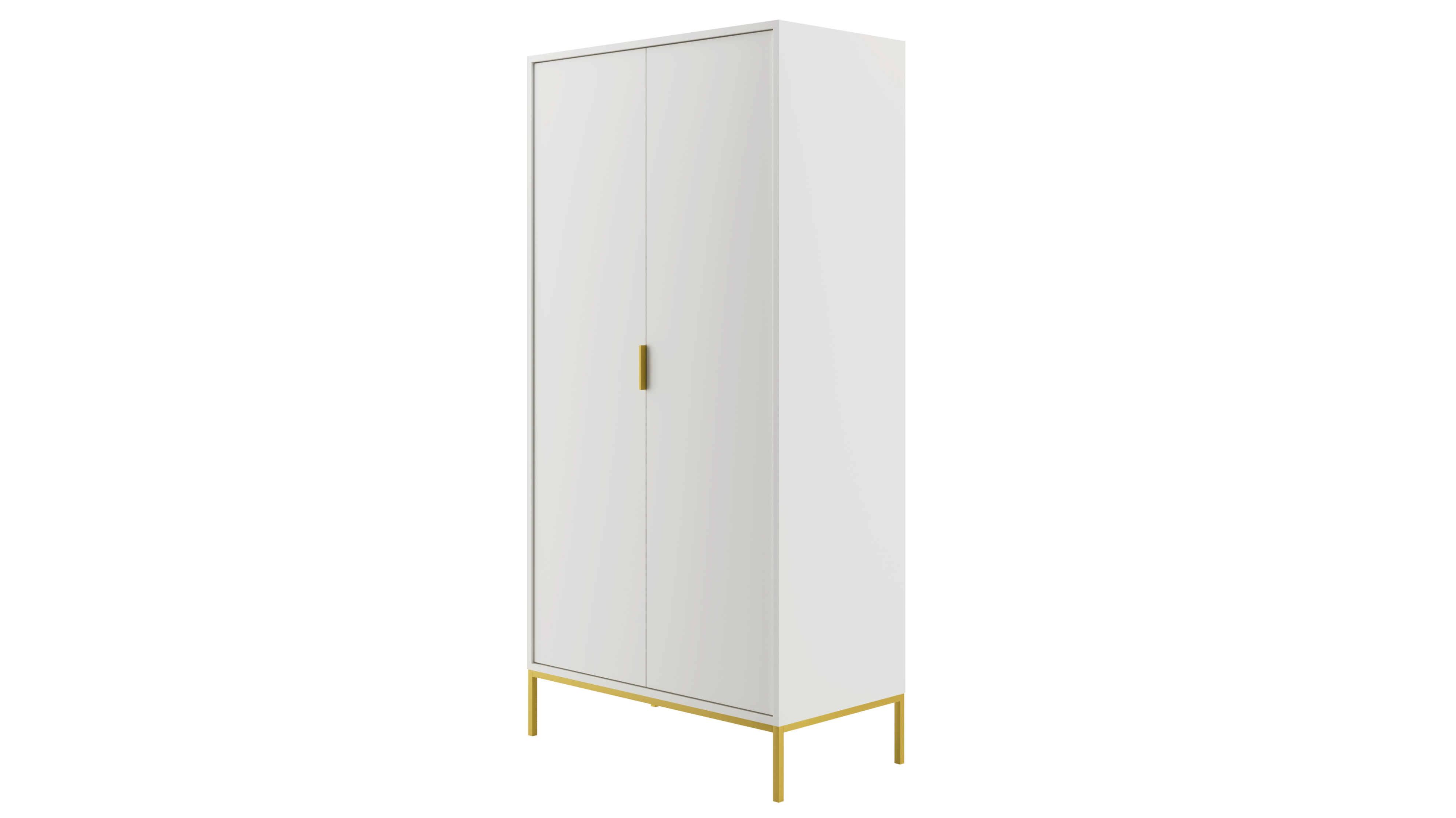 DREHTÜRENSCHRANK Austin - Goldfarben/Weiß, Holzwerkstoff (55/205/100cm) - RAUMHIRSCH FURNITURE