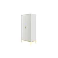 DREHTÜRENSCHRANK Austin - Goldfarben/Weiß, Holzwerkstoff (55/205/100cm) - RAUMHIRSCH FURNITURE