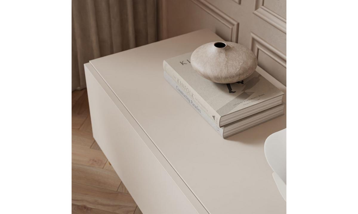TV-SCHRANK CARMEN MATT 250/40/37 cm Kaschmir gerade Beine Gold gebürstet - Kaschmir/Goldfarben, Holzwerkstoff (250/37/40cm) - Lookway