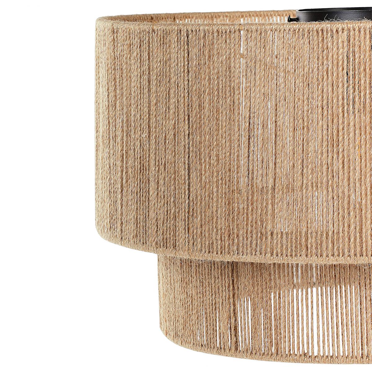 DECKENLEUCHTE Naturfarben Jute Doring - Schwarz/Naturfarben, Textil (45/45/26cm) - Beliani