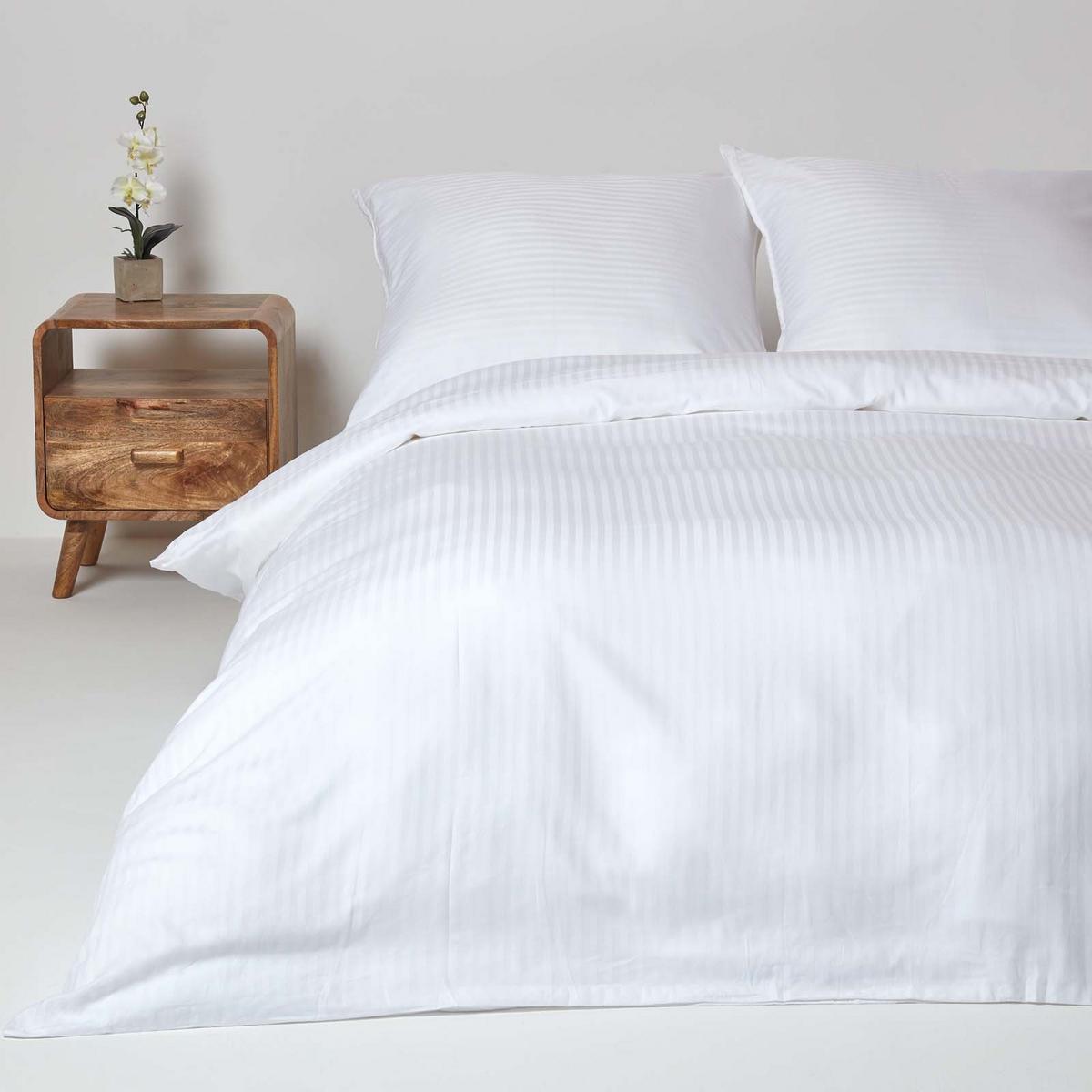 BETTWÄSCHE Damast Fadendichte 330 - Weiß, Textil (240/220cm) - Homescapes