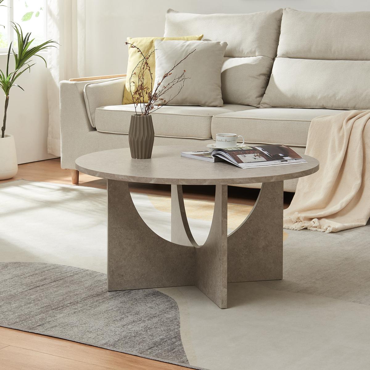 COUCHTISCH Rindal 80/42 cm - Grau, Holzwerkstoff (80/80/41.5cm) - [en.casa]
