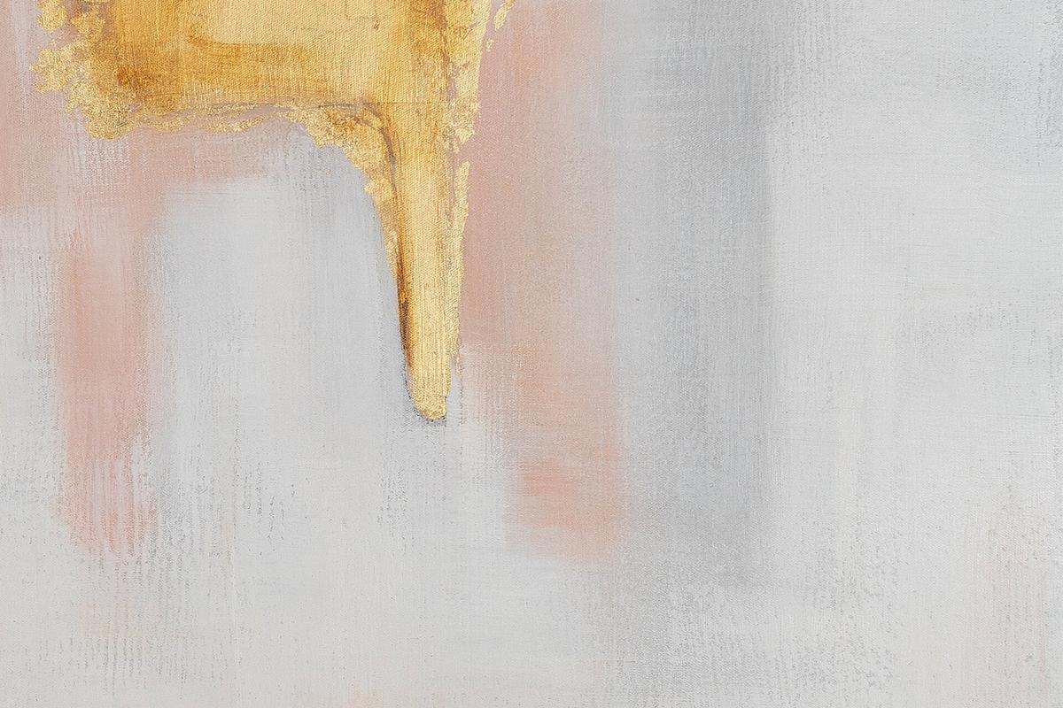 ACRYLBILD HANDGEMALT 75/100 cm - Gelb/Grau, Holz/Textil (75/100cm) - KUNSTLOFT