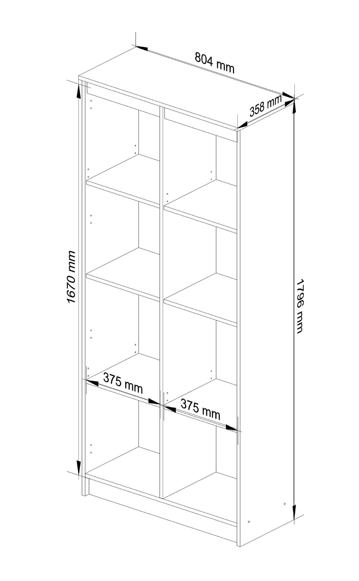 STANDREGAL Eiche Sonoma 180/80/35 - Sonoma Eiche, Holzwerkstoff (80/180/35cm) - RAUMHIRSCH FURNITURE