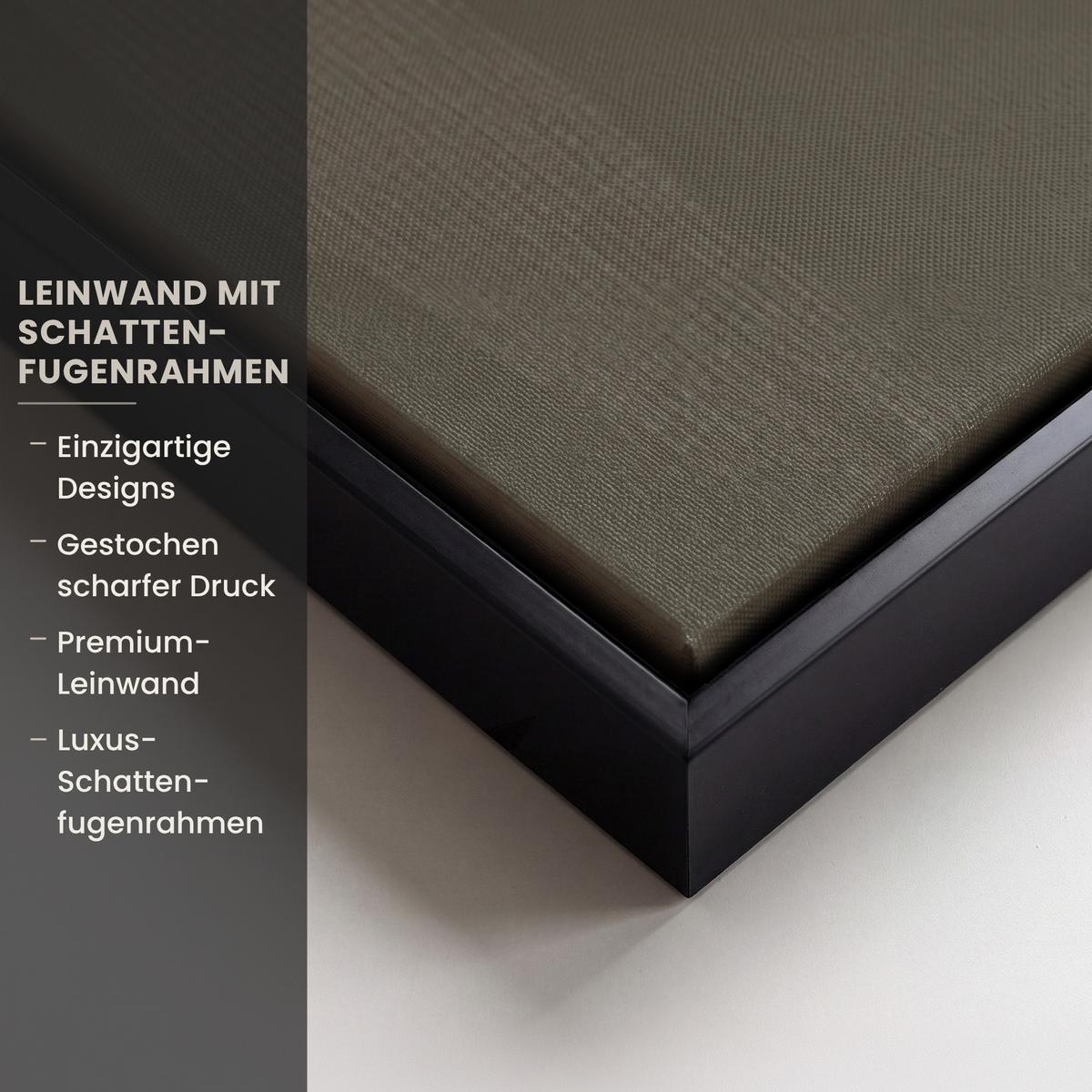 LEINWAND Bilder mit Rahmen - Japandi - Landschaft - Beige - 80x120 - Cognac, Textil (80/120cm) - MuchoWow