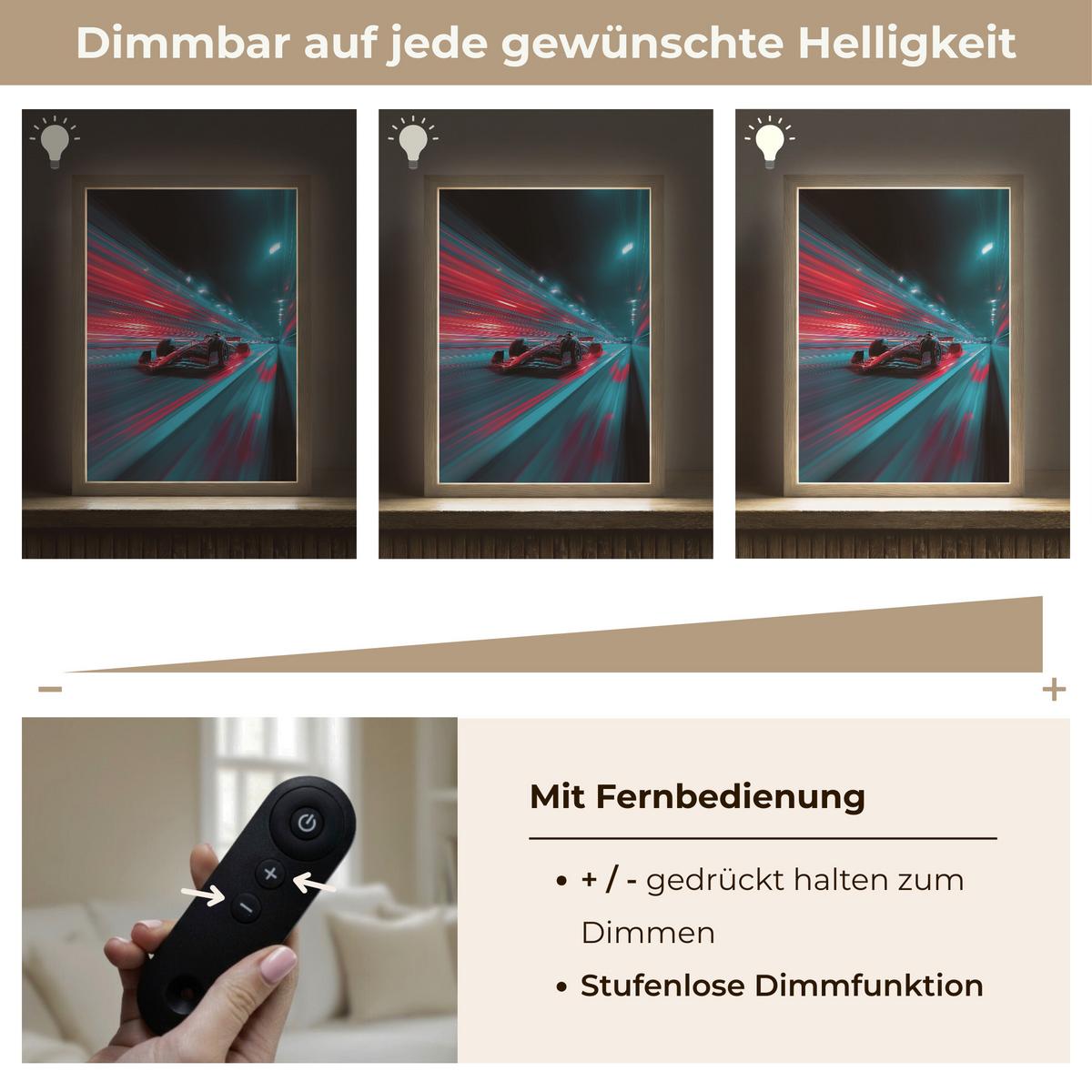 NACHTTISCHLAMPE MIT AKKU Rennwagen - Rot - Geschwindigkeit 30x40 cm - Türkis, Holzwerkstoff (8/30/40cm) - OnlyWow