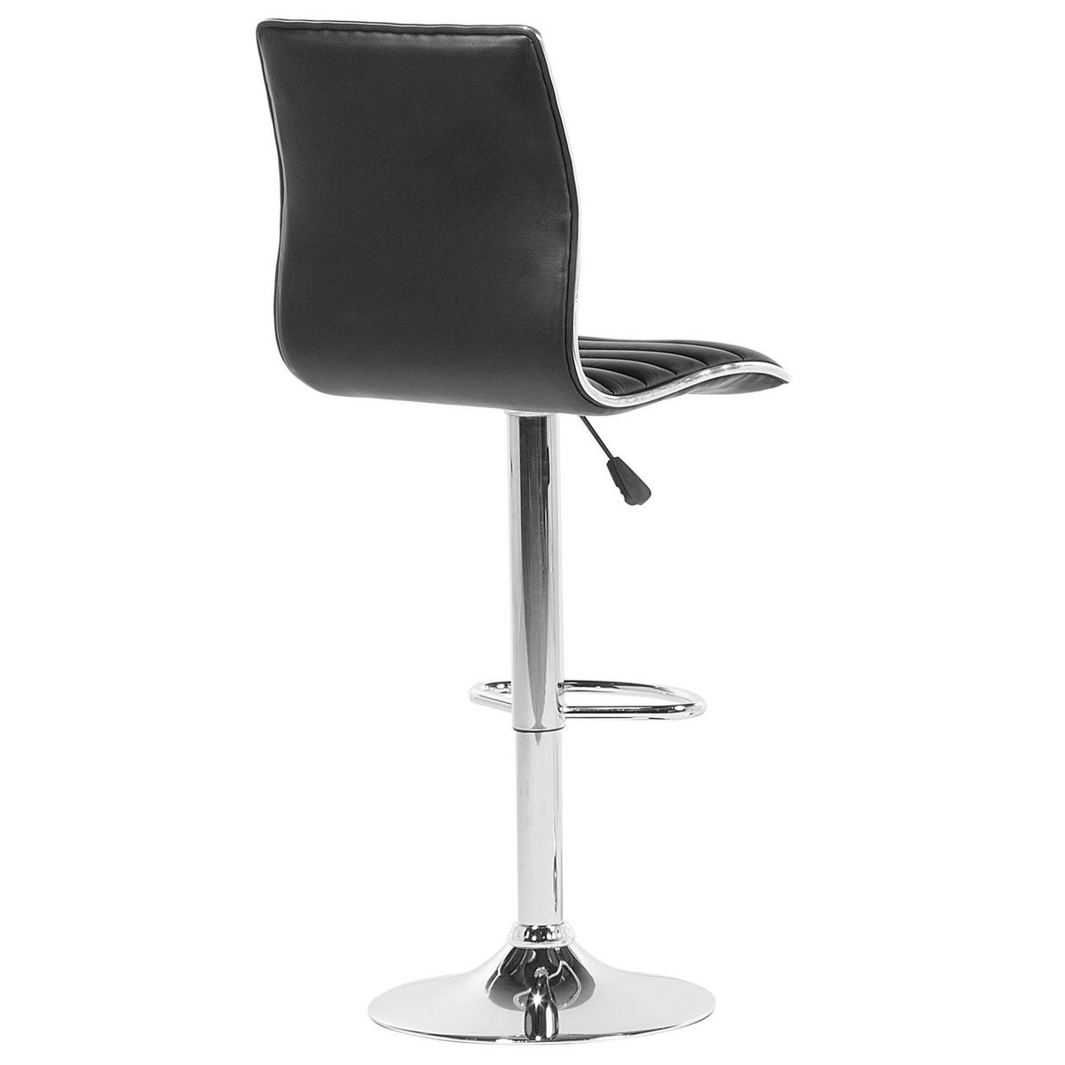 BARHOCKER 2er-Set Kunstleder Schwarz Lucerne - Schwarz, Textil/Metall (40/116/39cm) - Beliani