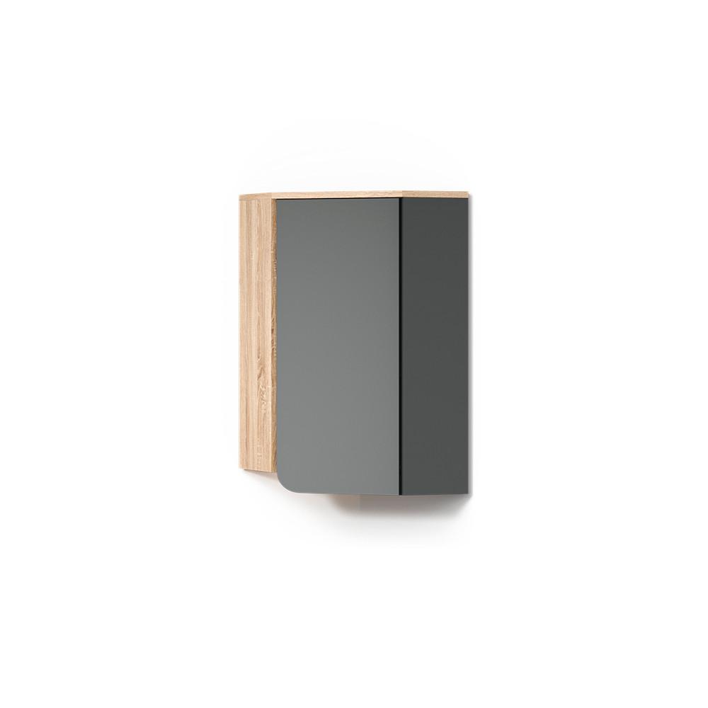 BADSCHRANK Marano Anthrazit 42.4 x 75 cm mit Tür und offenen Fächern - Anthrazit, Holzwerkstoff (42.4/75/42.4cm) - Livinity®