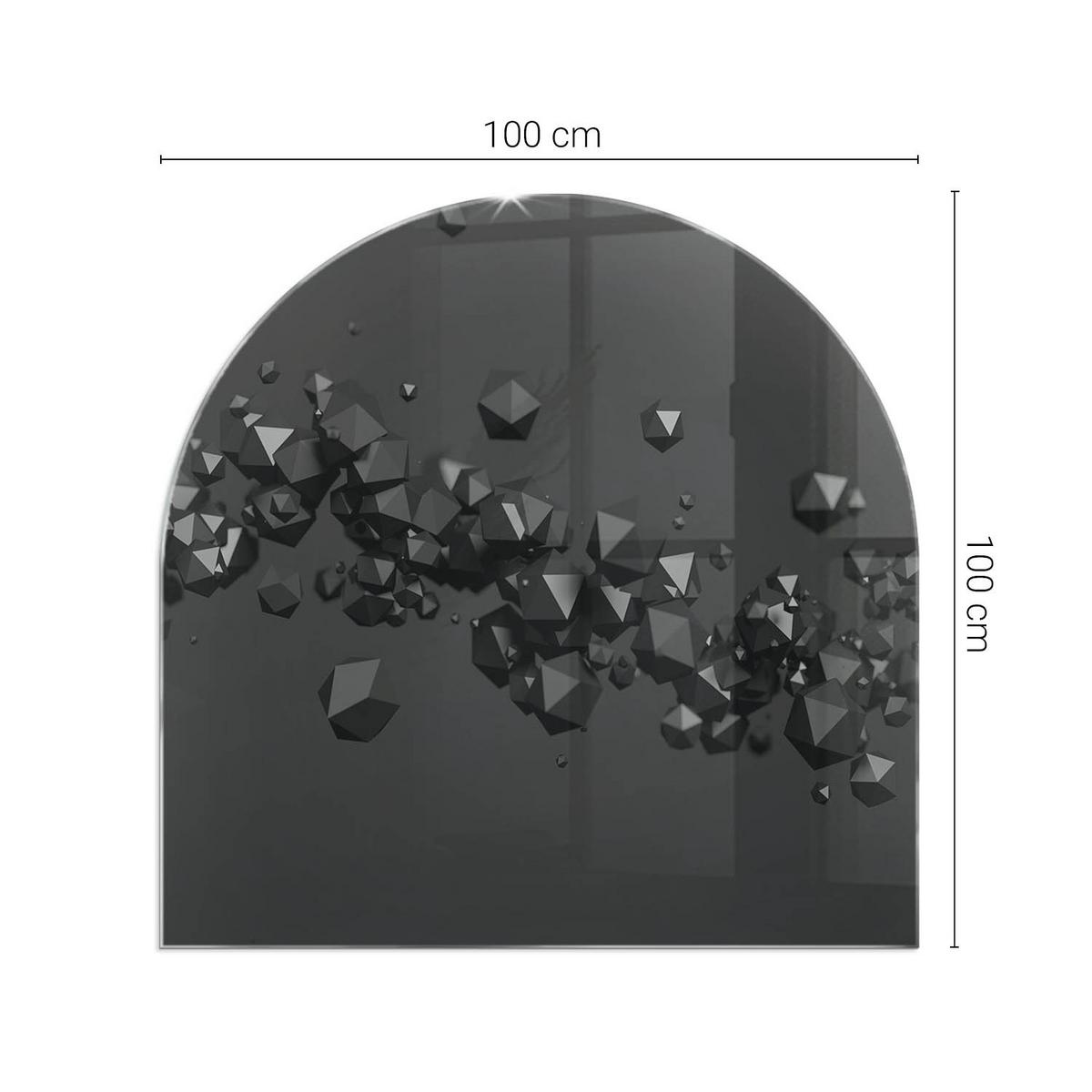 GLASPLATTE für Kamin 100x100 cm - Schwarz, Glas (100/100/0.4cm) - TULUP