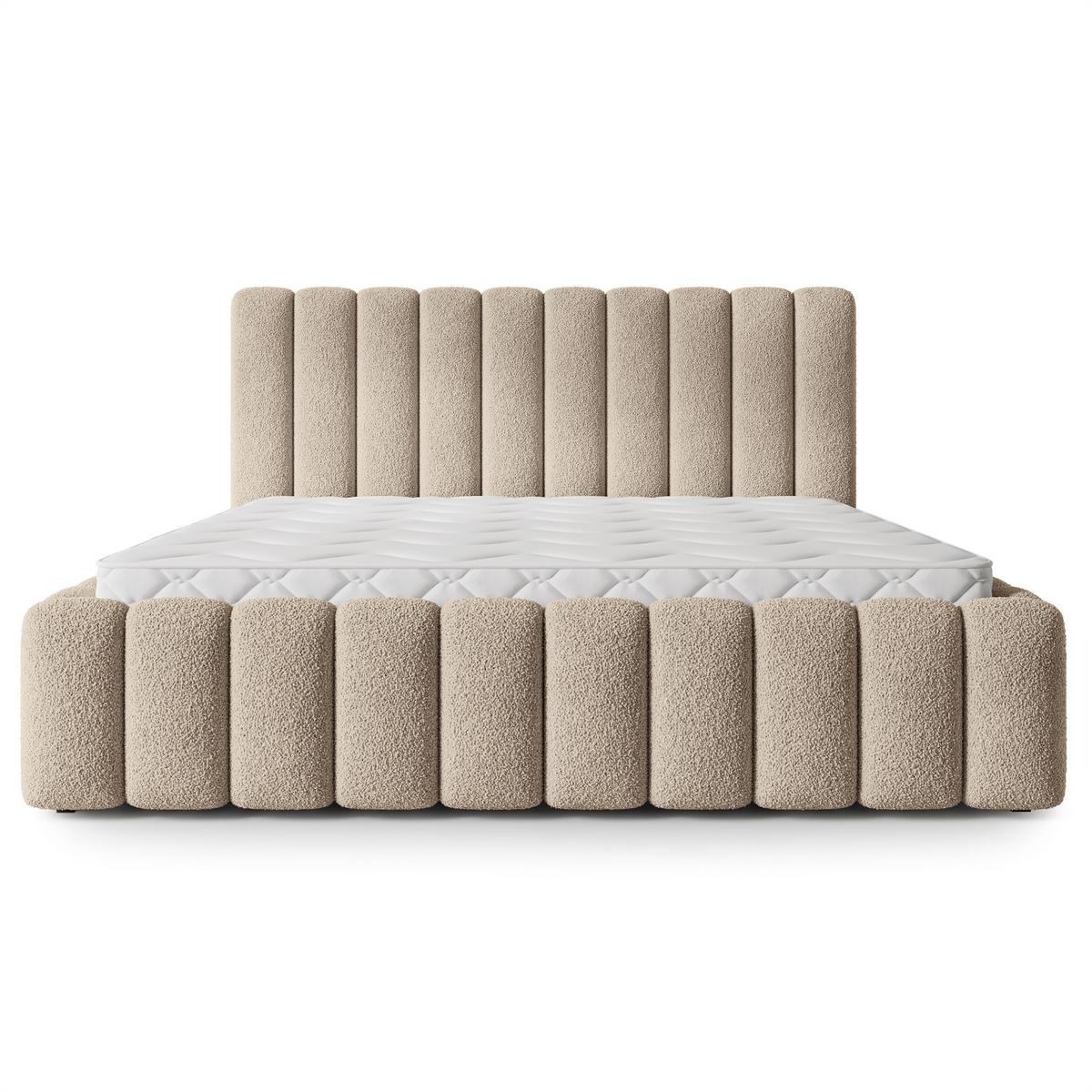 POLSTERBETT TEBA 200x200 cm mit Bettkästen - Beige - Beige, Holz (200/200cm) - MASSENO