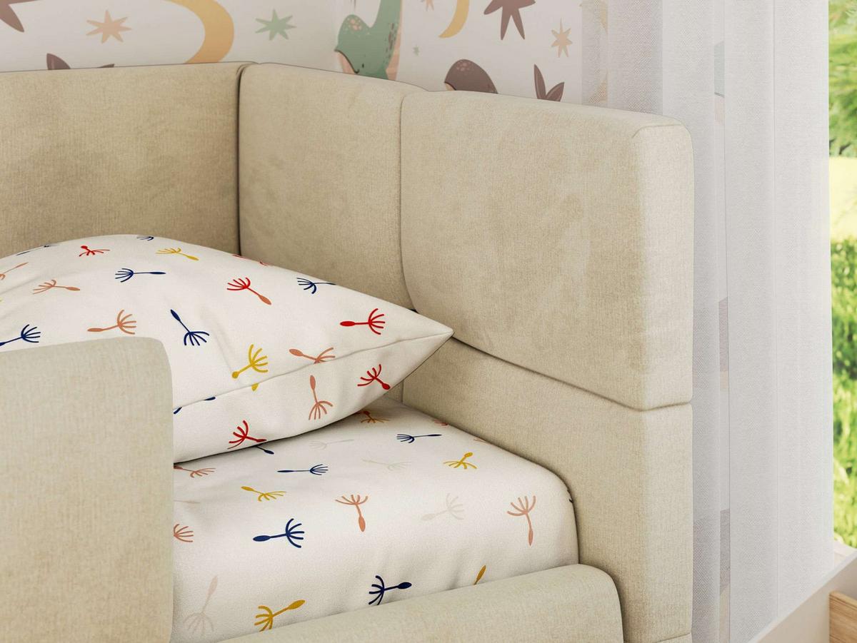 POLSTERBETT ARVO ALTA 90/200 - Beige Velvet - Ohne Matratze - Rechts - Beige, Textil (90/200cm) - MKS