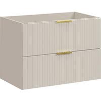 WASCHBECKENUNTERSCHRANK Niva hängend mit Rillenfronten in Matt Kaschmir, 80/57/46 cm - Kaschmir/Beige, Holzwerkstoff/Kunststoff (80/57/46cm) - WFL GROUP