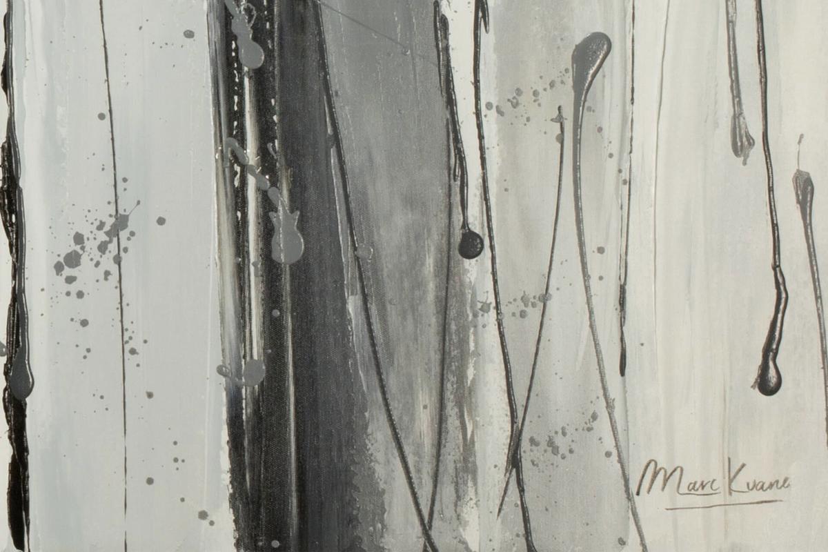 ACRYLBILD HANDGEMALT 150/50 cm - Schwarz/Grau, Holz/Textil (150/50cm) - KUNSTLOFT