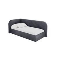 EINZELLBETT Jugendbett mit Bettkasten und Matratze H3/H4, Rechts - JAXY 80x200 Dunkelgrau - Titanfarben, Holzwerkstoff/Textil (80/200cm) - ALTDECOR