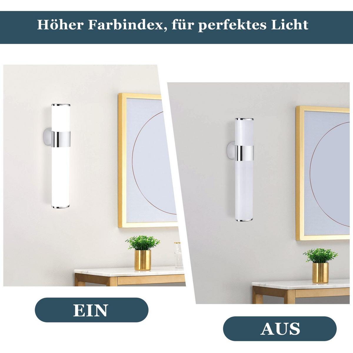 SPIEGELLEUCHTE WIESBADEN(1ER-SET) 30/6.8/12.8 CM - Chromfarben, Kunststoff (30/6.8/12.8cm) - Nettlife