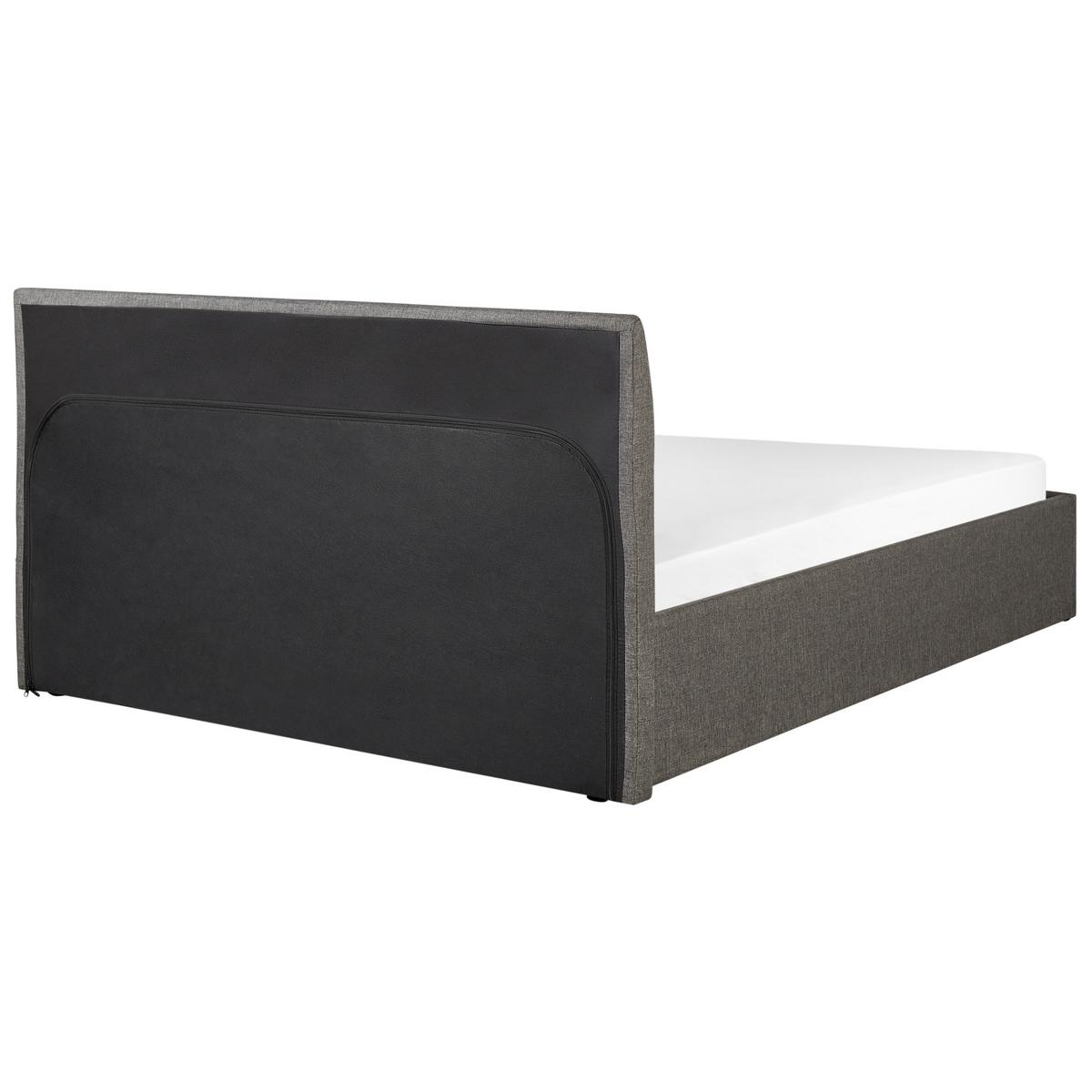 BETT mit Stauraum 140/200 cm Stoff Grau Orbey - Grau, Textil (140/200cm) - Beliani