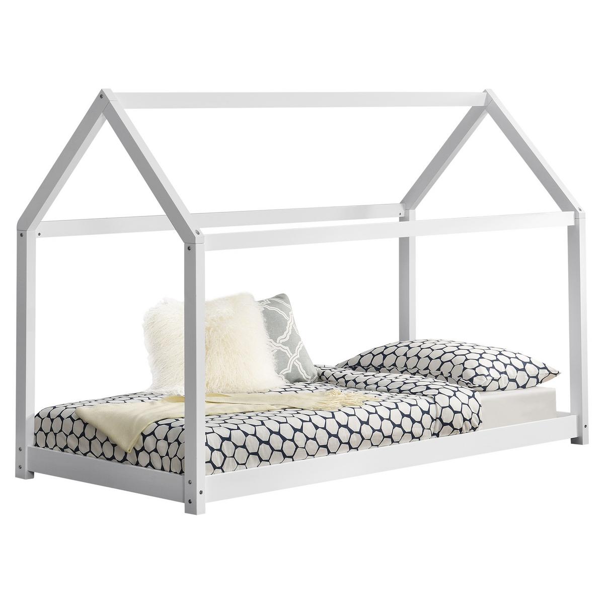 HAUSBETT Netstal - Weiß, Holz (80/160cm) - [en.casa]