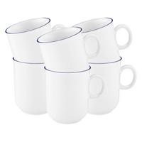 HENKELBECHER Compact Blaurand weiß-blau 250 ml 6er Set - Blau/Weiß, Keramik (0.25L) - Seltmann Weiden