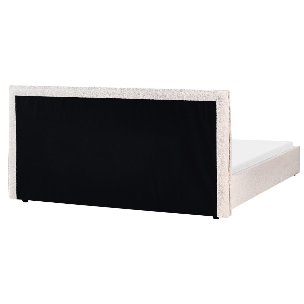BETT mit Lattenrost 180/200 cm Bouclé Cremeweiß Lavaur - Creme, Textil (180/200cm) - Beliani