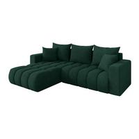 ECKSOFA mit Schlaffunktion Ottomane Links MILA-L-v1 277x195x86 Grün Velours - Schwarz/Grün, Holzwerkstoff/Kunststoff (277/194cm) - ALTDECOR