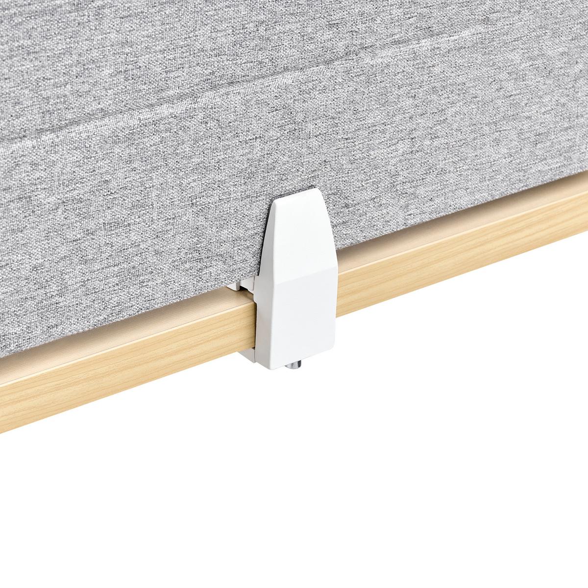 SCHREIBTISCHTRENNWAND 160/40 cm Hellgrau Ziggy - Hellgrau, Textil (160/40/2cm) - Beliani
