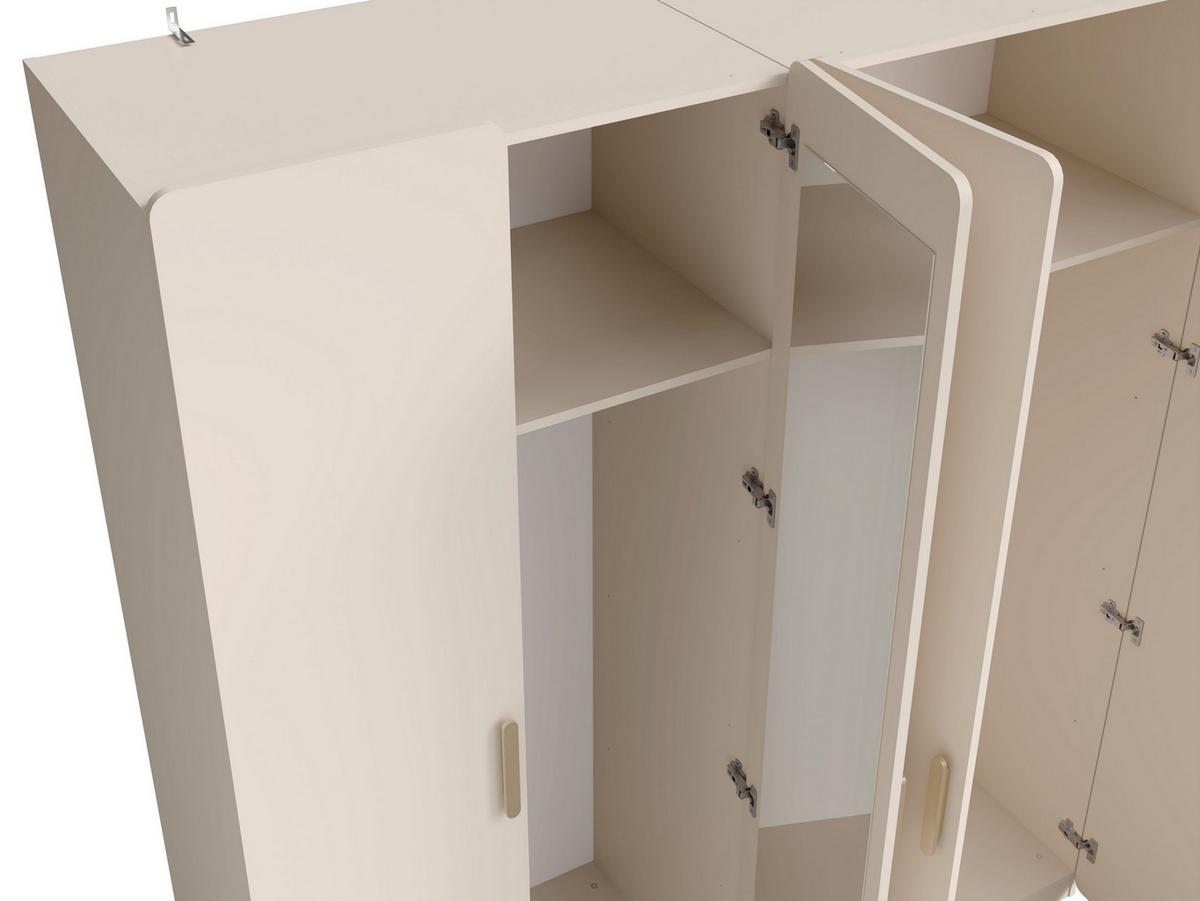 DREHTÜRENSCHRANK LOKIRN 179/210/58,1cm 4-türig Sandbeige - Sandfarben, Holzwerkstoff (179/210/58.1cm) - MASSENO