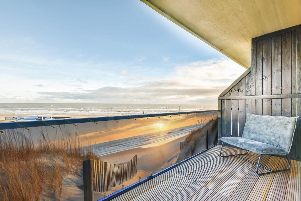 BALKON-SICHTSCHUTZ Strand - Dünen - Sonnenuntergang Groß 500x90 cm - Sandfarben, Kunststoff (500/90cm) - MuchoWow