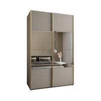 SCHWEBETÜRENSCHRANK 245,5/160/64 2-türig - Kaschmir/Goldfarben, Holz/Metall (160/245/64cm) - Abiks Möbel