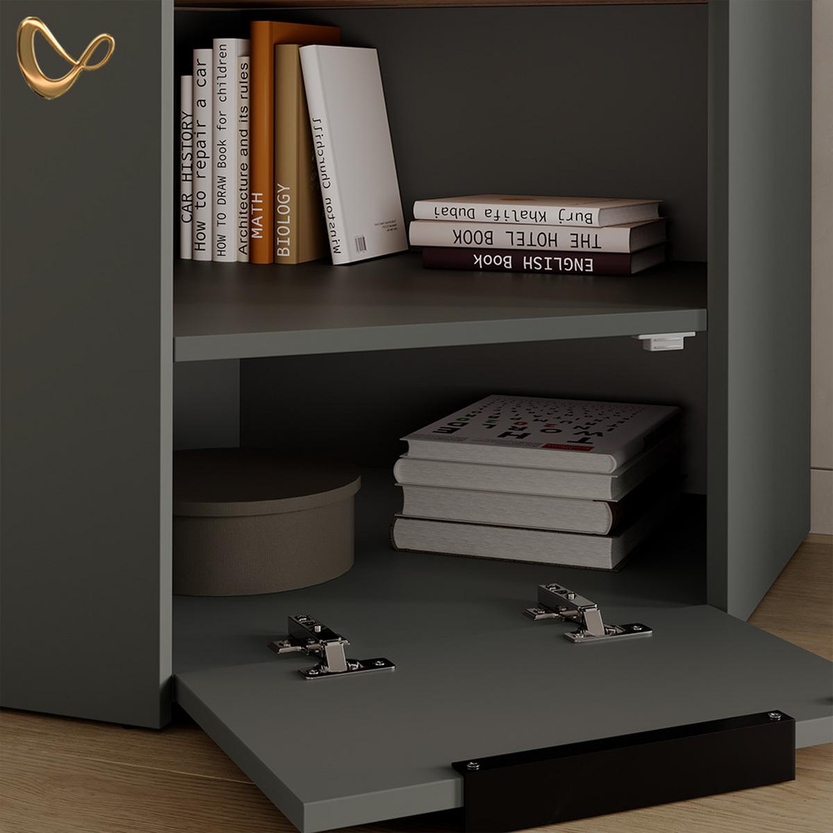 LOWBOARD Piave Anthrazit/Sonoma 68 x 50 cm - Anthrazit/Sonoma Eiche, Holzwerkstoff (68/50/68cm) - Livinity®