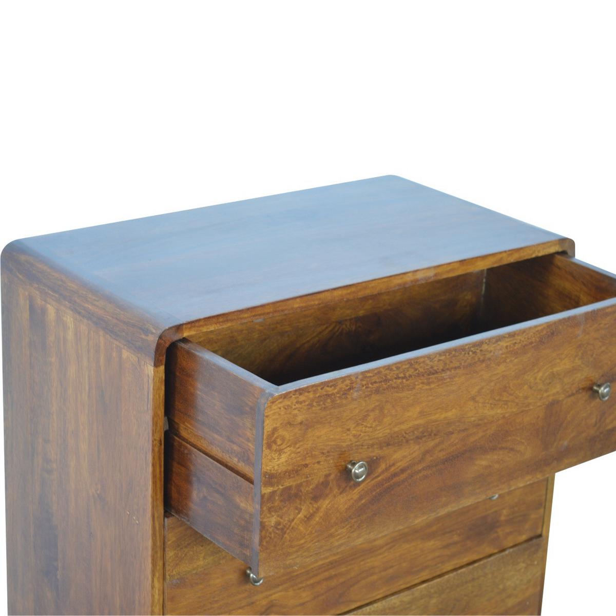 KOMMODE im Kastanien-Finish, 3-Schublades, Braun - Messingfarben/Braun, Holz/Metall (70/80/35cm) - Artisan Furniture