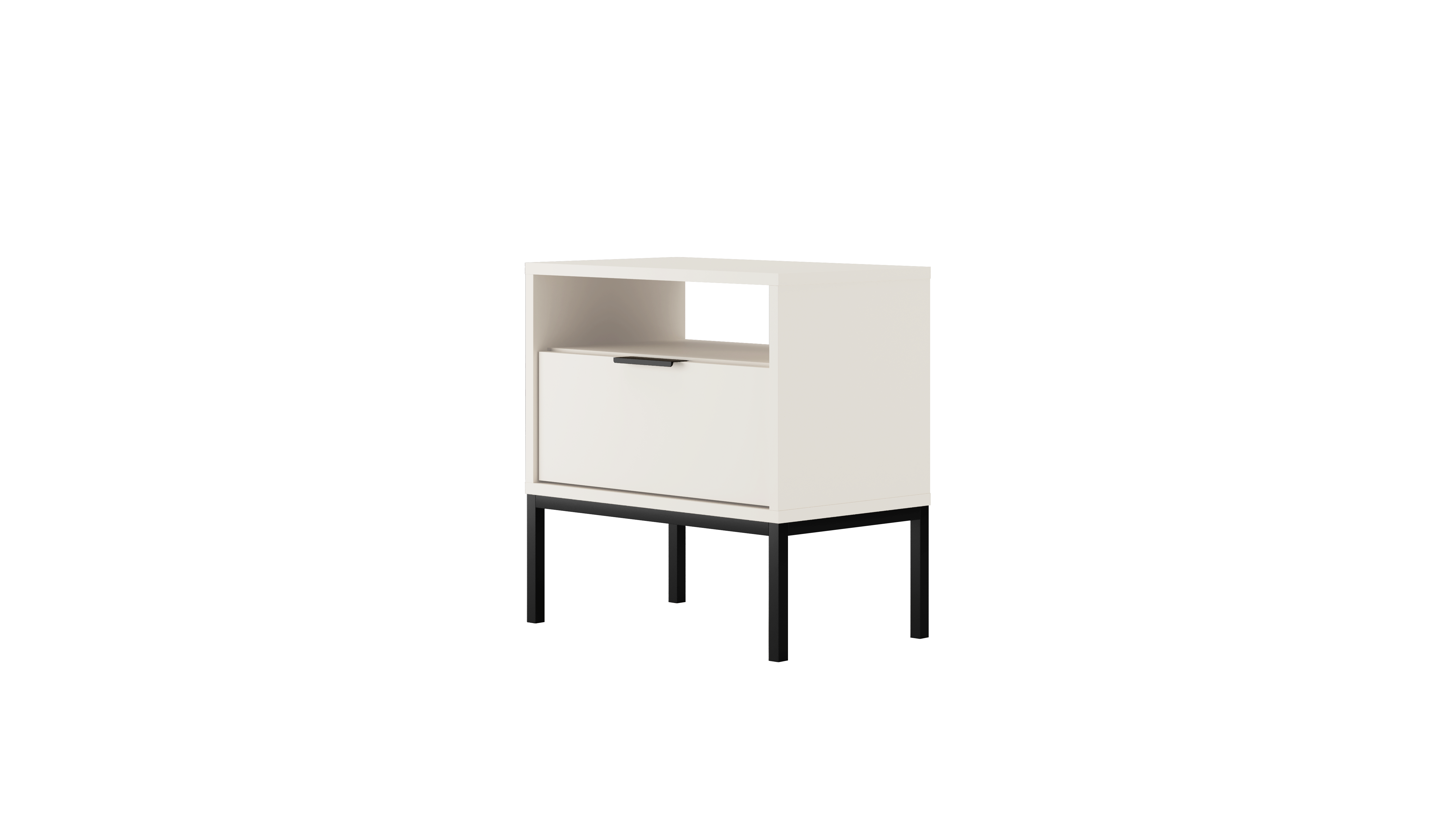 NACHTSCHRANK Austin 33/56,4/55 cm - Schwarz/Weiß, Holzwerkstoff (33/56/55cm) - RAUMHIRSCH FURNITURE