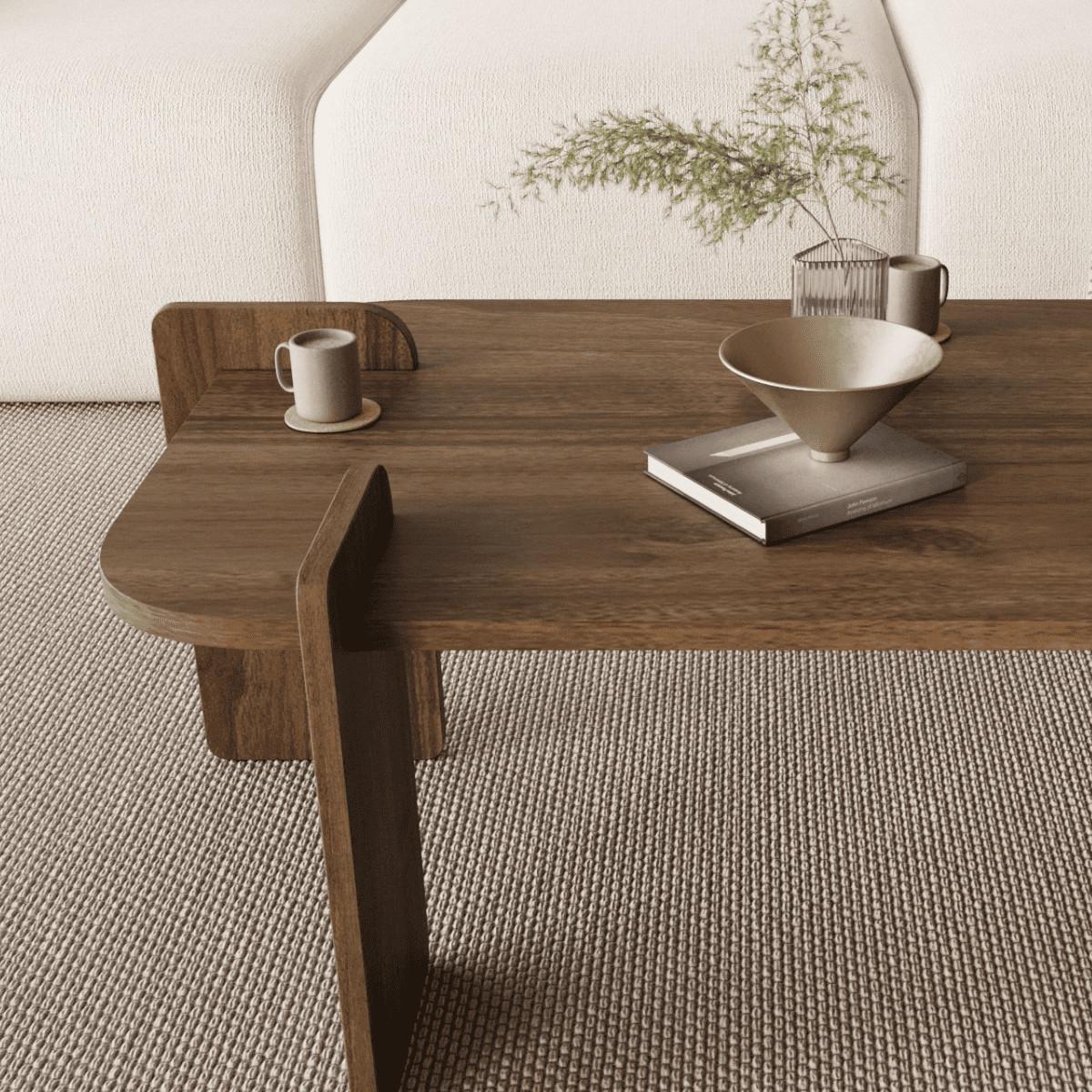 COUCHTISCH mit rechteckiger Tischplatte und abgerundeten Kanten 120/60/35 cm - Naturfarben, Holzwerkstoff (8/60/35cm) - Calicosy