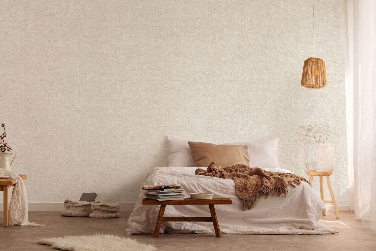VLIESTAPETE Weiß 53/1005 cm - Beige, Textil (53/1cm) - KUNSTLOFT