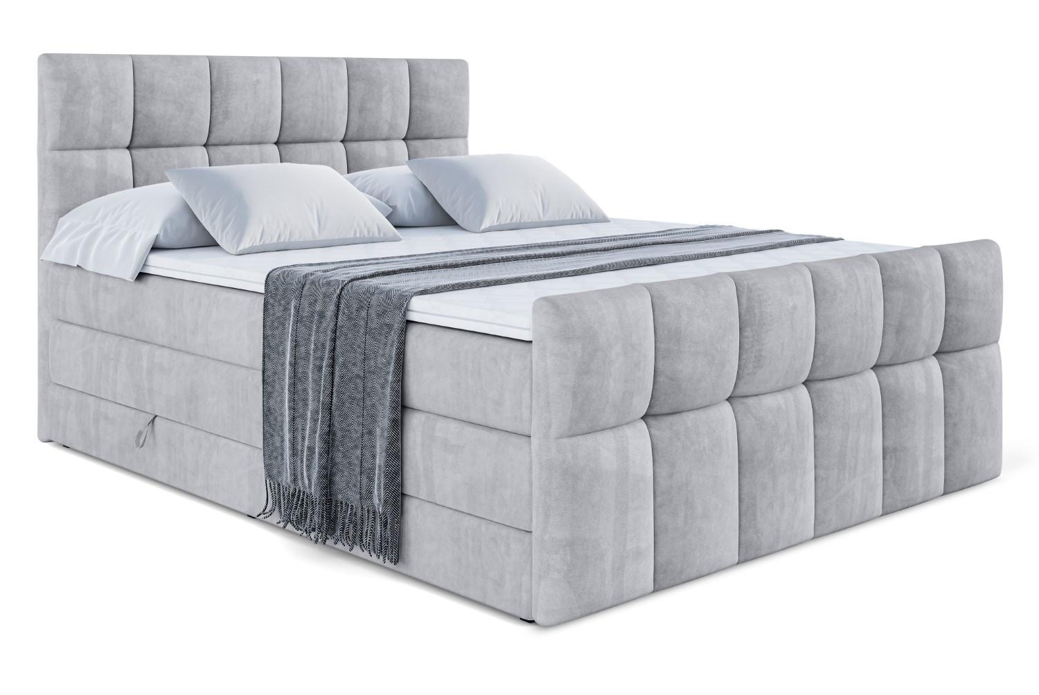 BOXSPRINGBETT RICAR-Z KING - 180 x 200 - H3/H4 - Hellgrau - Hellgrau, Holzwerkstoff (180/200cm) - ALTDECOR