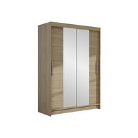 KLEIDERSCHRANK Miami II - Silberfarben/Sonoma Eiche, Holzwerkstoff/Kunststoff (120/200/58cm) - MIRJAN24
