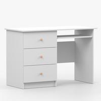 SCHREIBTISCH OLAF I 115/77/53cm Weiß, Griff Rosa - Rosa/Weiß, Holzwerkstoff/Metall (115/77/53cm) - imoebel24