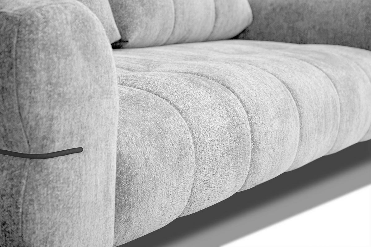 SOFA SALVINI 2,5-Sitzer, hellgrau - Hellgrau/Schwarz, Holzwerkstoff/Textil (176/88/99cm) - Wozimo