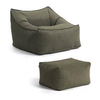 SITZSACK Cord Snug mit Hocker - Grün, Textil (80/60/83cm) - Mokebo