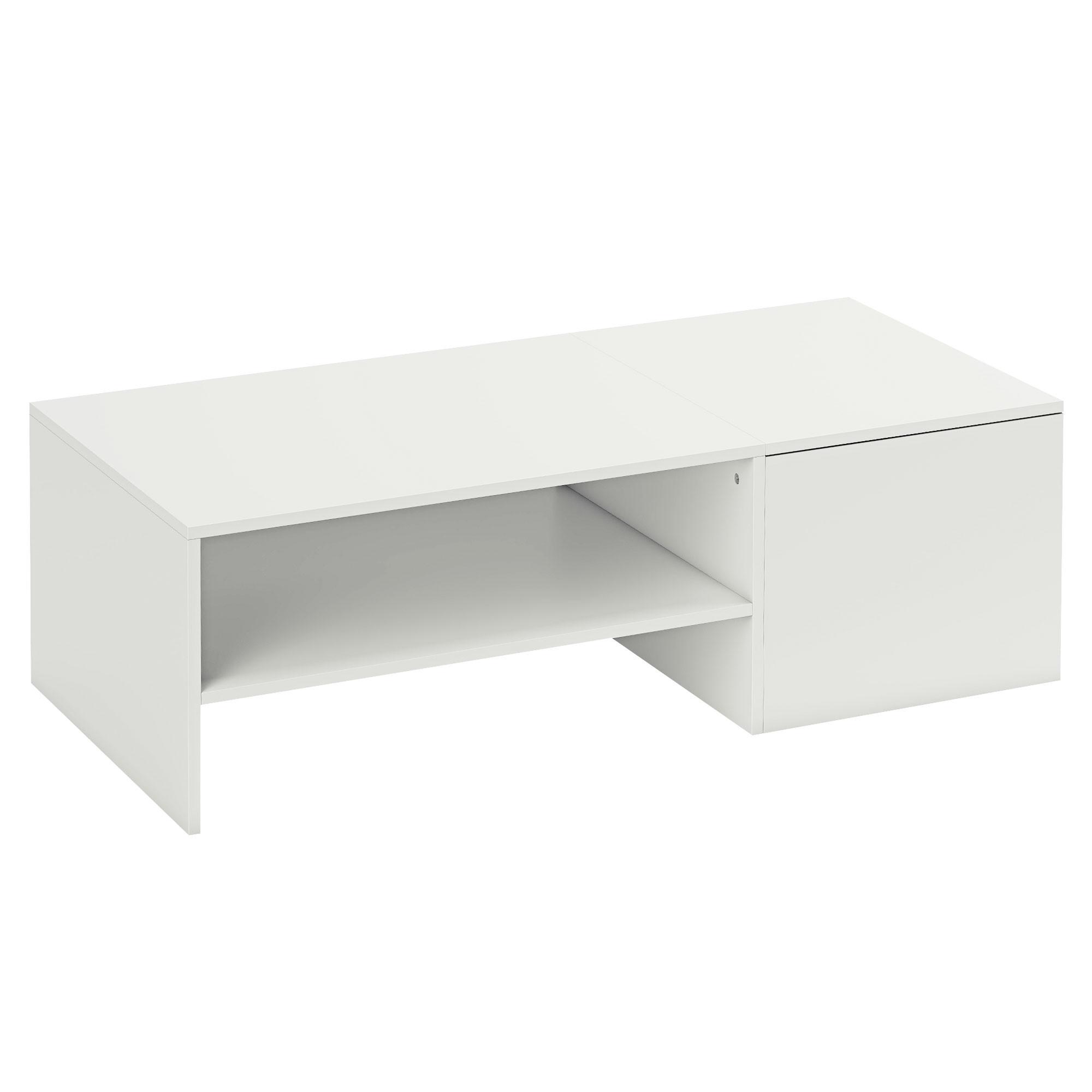 KAFFEETISCH Spanplatte Weiß - Weiß, Holzwerkstoff (110/52/36cm) - HOMCOM