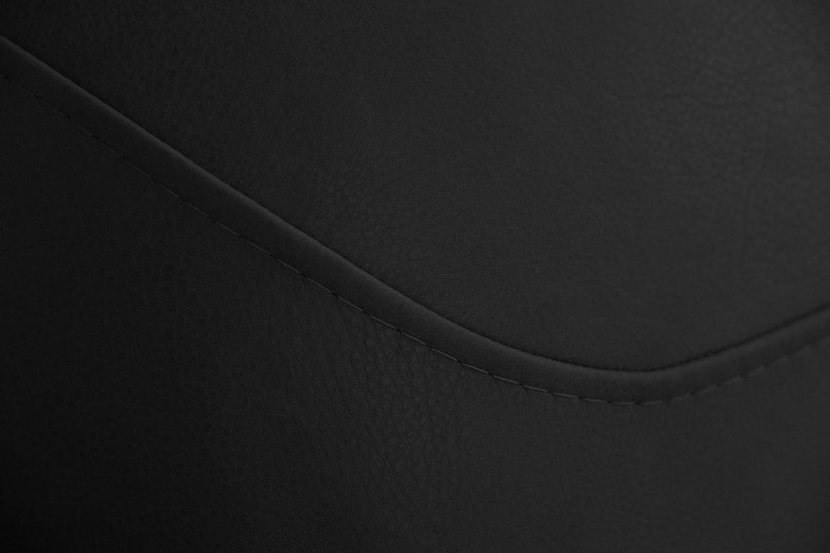 HOCKER DAVITO Schwarz Leder - Schwarz, Leder (102/46/65cm) - KAWOLA