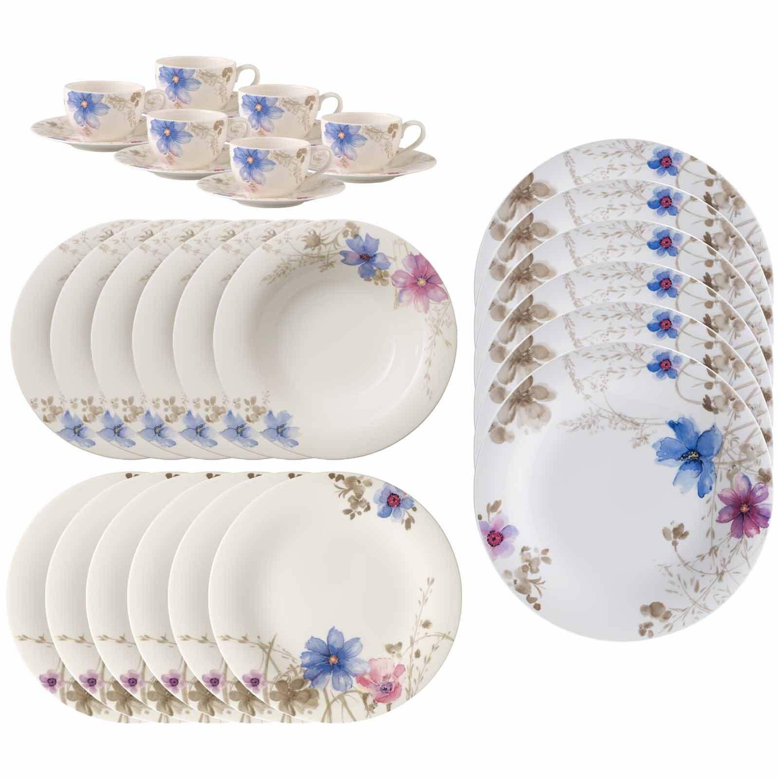 KOMBISERVICE Mariefleur Gris Basic bunt 30-tlg. - Multicolor, Keramik (2/2/2cm) - Villeroy & Boch