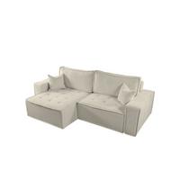 ECKSOFA Schlafsofa Flosi In Raven - Creme, Holzwerkstoff/Textil (248/140cm) - Fun Möbel
