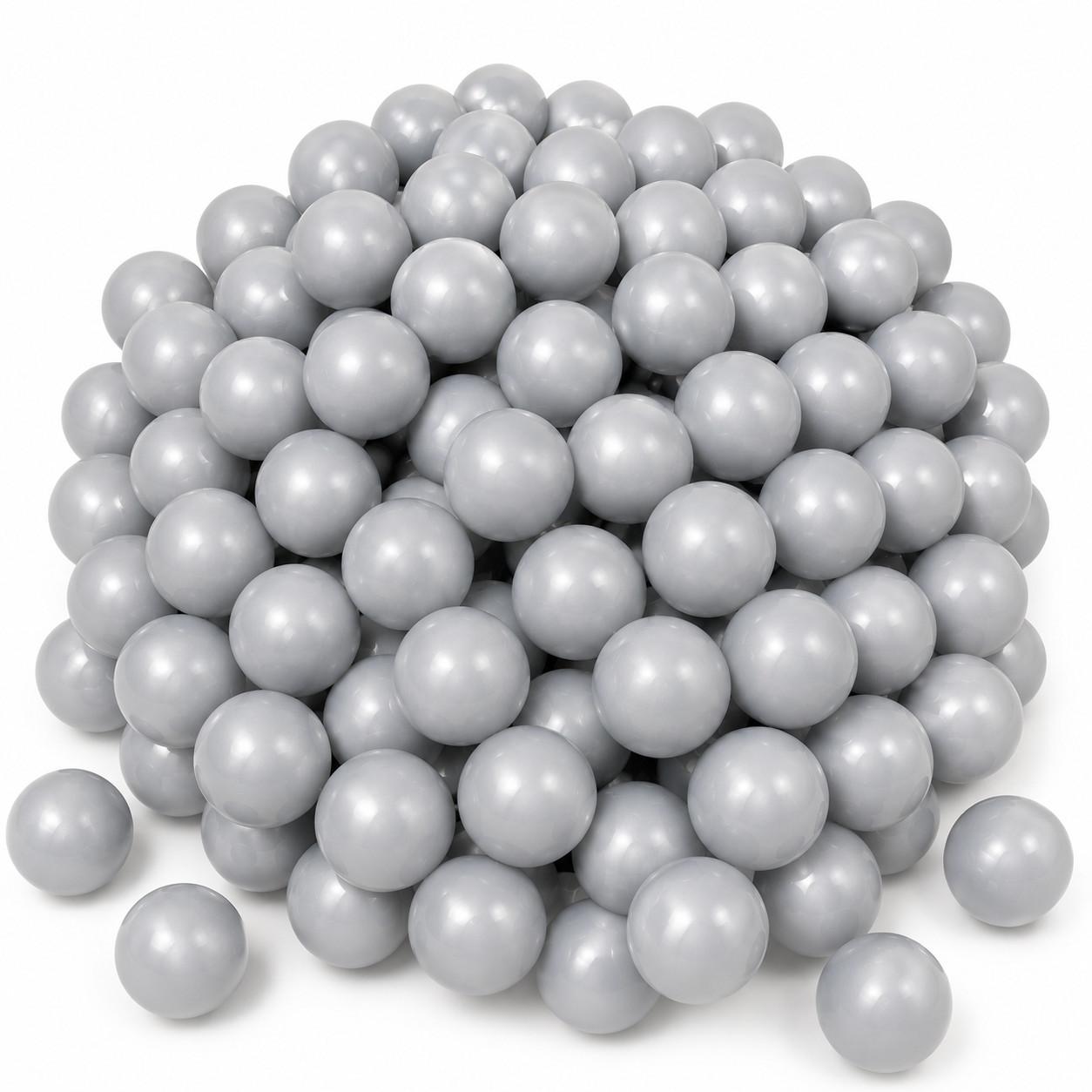 BÄLLEBAD-BÄLLE 50 Stück, Siber/Grau, 5.5 cm - Silberfarben, Kunststoff (5.5/5.5/5.5cm) - Littletom
