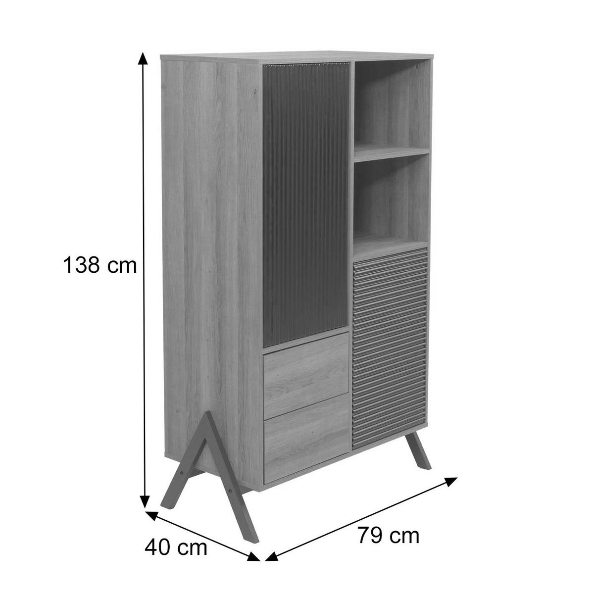 HOCHSCHRANK Beige - Beige, Holz (79/138/40cm) - MCW