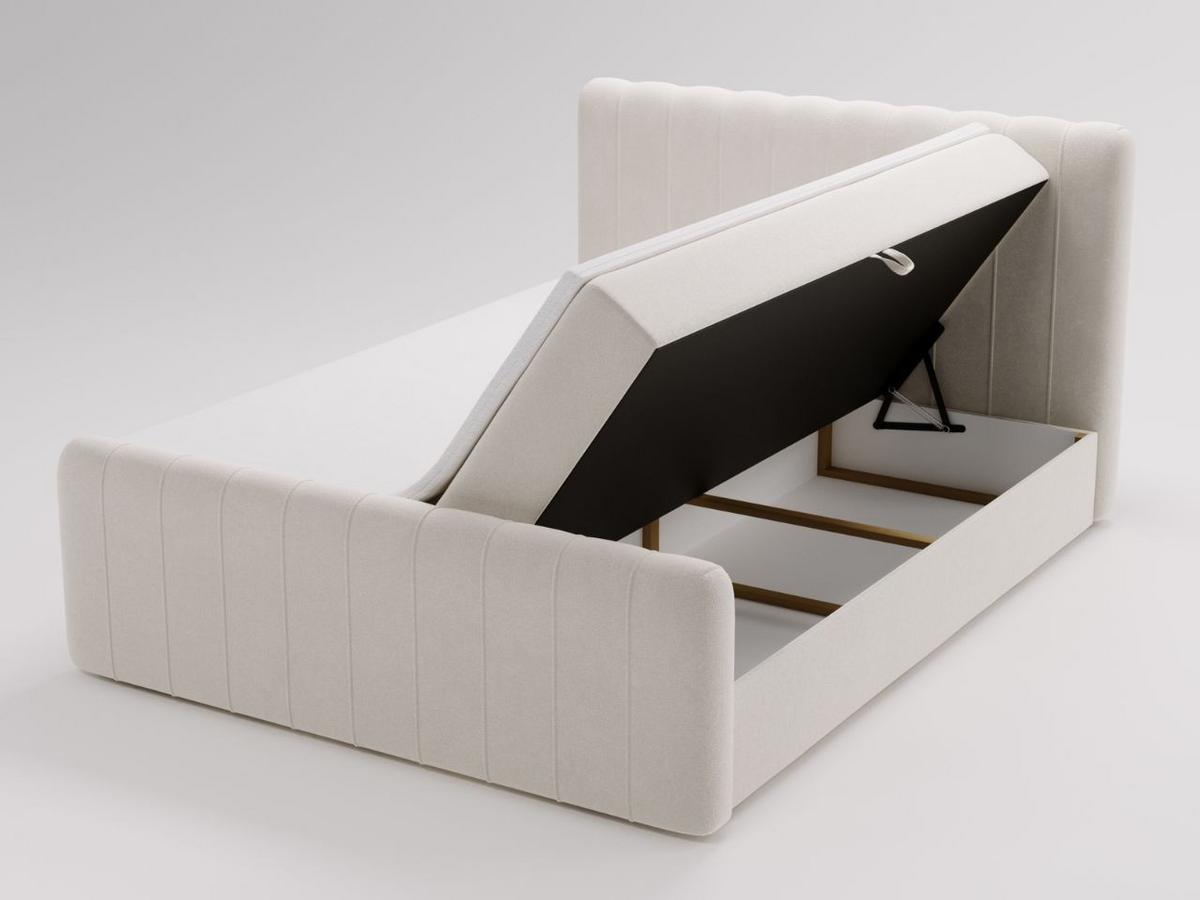 BOXBETT Osteno 180x200 Cremige - Creme, Holz/Textil (180/200cm) - Graingold